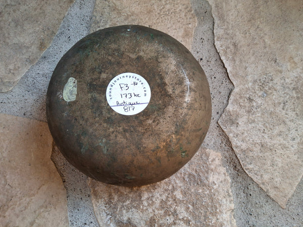Bowl 817: 6.75" Antique Himalayan Singing Bowl 173 HZ F3-16
