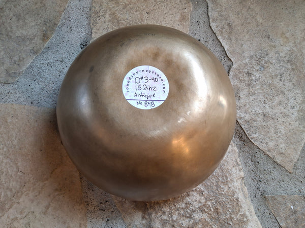 Bowl 848: 7" Vintage Himalayan Singing Bowl 152 HZ D#3-40
