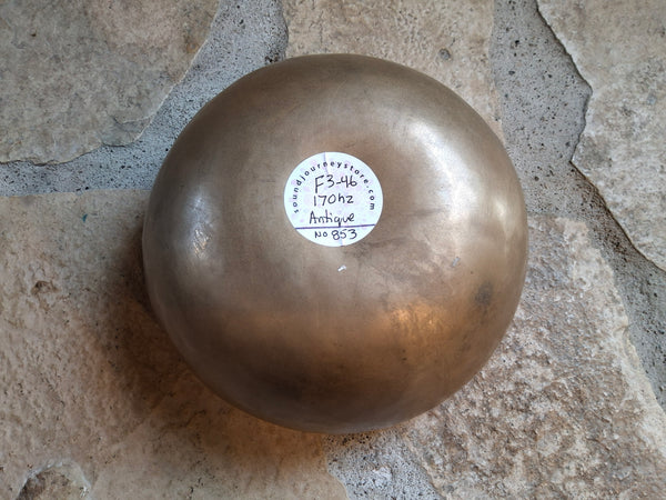 Bowl 853: 7.25" Vintage Himalayan Singing Bowl 170 HZ F3-46