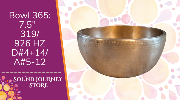 Bowl 365: 7.5" Antique Lingam Himalayan Singing Bowl 319/926 HZ D#4+14/A#5-12