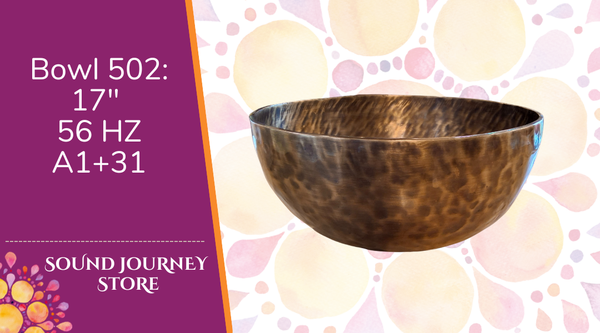 Bowl 502: 17" Tiger Finish Himalayan Singing Bowl 56 HZ A1+31