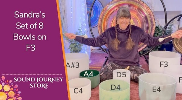 Sandra's Set of 8 Frosted Crystal Singing Bowls