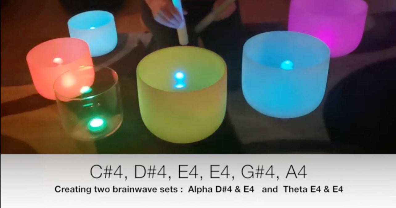 Alpha and Theta Brainwaves with D4 and E4 Crystal Singing Bowls The