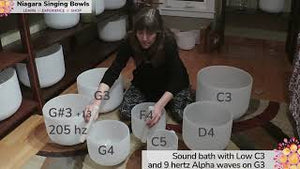 16 Minute Crystal Singing Bowl Sound Bath in Low C with Alpha Waves