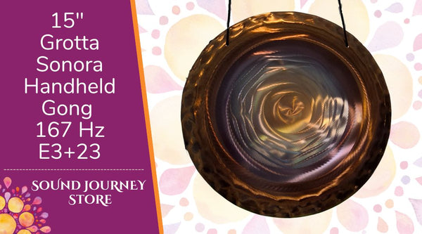 15" Grotta Sonora Handheld Gong 167 Hz E3+23