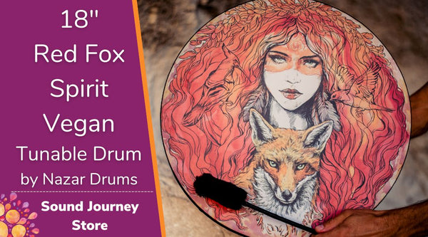 18" Red Fox Spirit Vegan Tunable Hand Drum