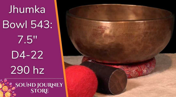 Bowl 543: 7.5" D4-22 New Jhumka Himalayan Singing Bowl 290 HZ