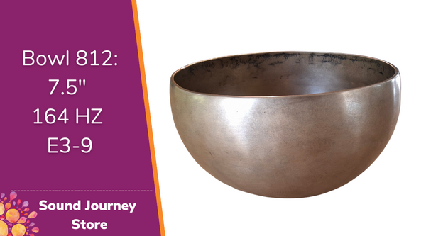 Bowl 812: 7.5" Vintage Himalayan Singing Bowl 164 HZ E3-9