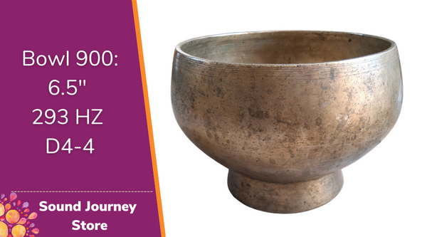Bowl 900: 6.5" Antique Pedestal Himalayan Singing Bowl 293 HZ D4-4
