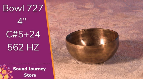 Bowl 727: 4" C#5+24 New Himalayan Singing Bowl 562 HZ