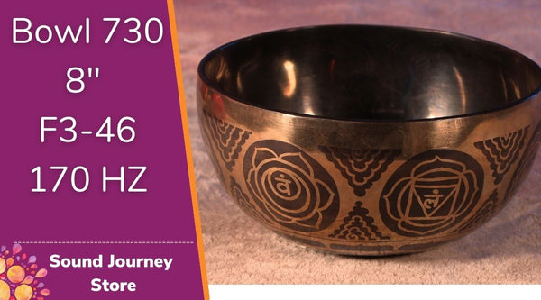 Bowl 730: F3-46 New Engraved Himalayan Singing Bowl 170 HZ