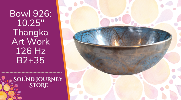 Bowl 926: 10.25" Thangka Artwork Himalayan Singing Bowl 126 Hz B2+35