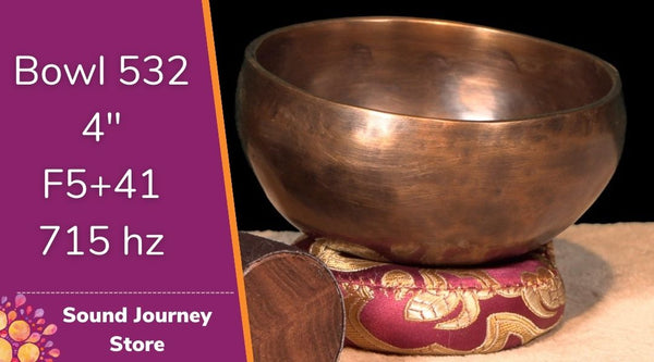 Bowl 532: 4" F5+41 Himalayan Singing Bowl 715 HZ