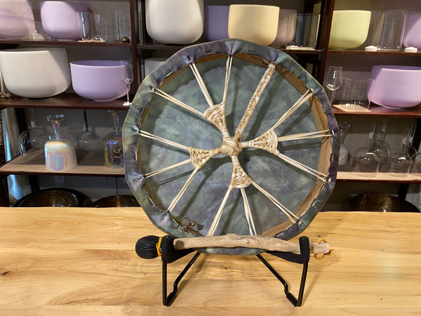 17" Mauve Deer Skin Cedar Frame 13 Moon Hand Drum