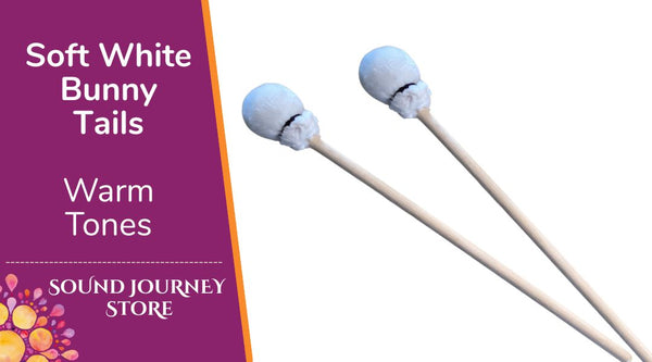 Soft White Bunny Tail Mallets