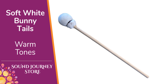 Soft White Bunny Tail Mallets