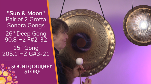 "Sun & Moon" Pair of 2 Grotta Sonora Gongs