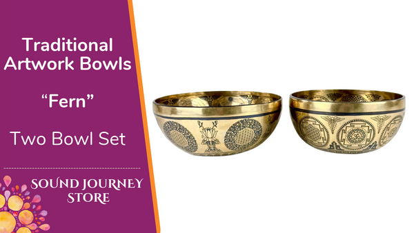Traditional Artwork Bowls "Fern" Two Bowl Set