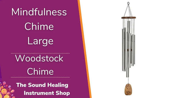 Tuned to an African scale, this chime features a lotus flower silk-screened on its windcatcher.